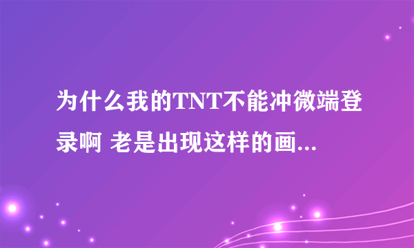 为什么我的TNT不能冲微端登录啊 老是出现这样的画面 求解释~！！！