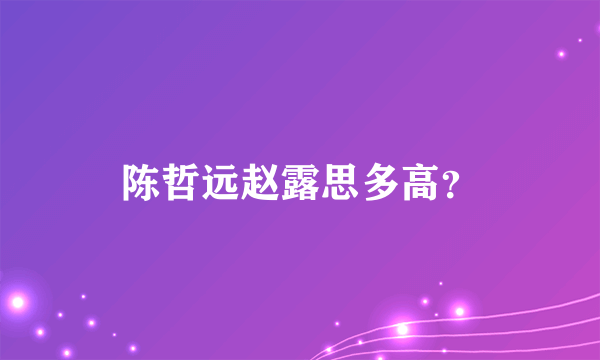 陈哲远赵露思多高？