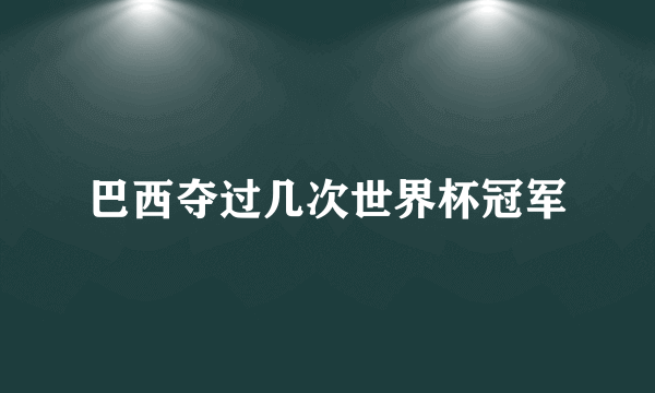 巴西夺过几次世界杯冠军