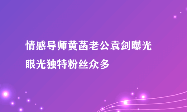 情感导师黄菡老公袁剑曝光  眼光独特粉丝众多