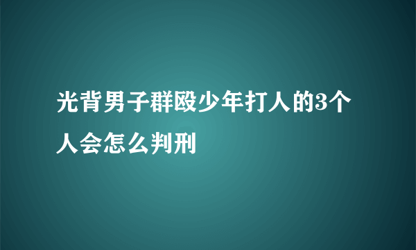 光背男子群殴少年打人的3个人会怎么判刑