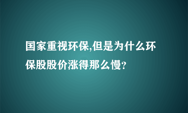 国家重视环保,但是为什么环保股股价涨得那么慢？