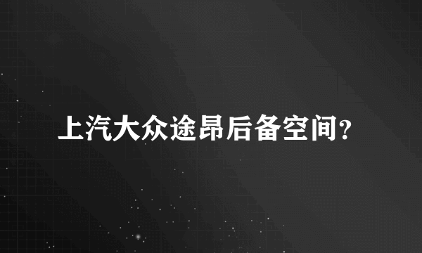 上汽大众途昂后备空间？