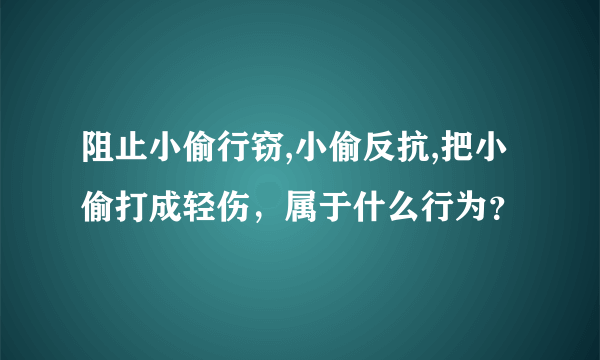 阻止小偷行窃,小偷反抗,把小偷打成轻伤，属于什么行为？