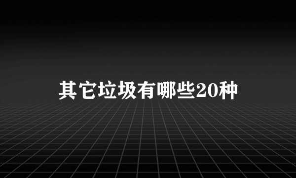 其它垃圾有哪些20种