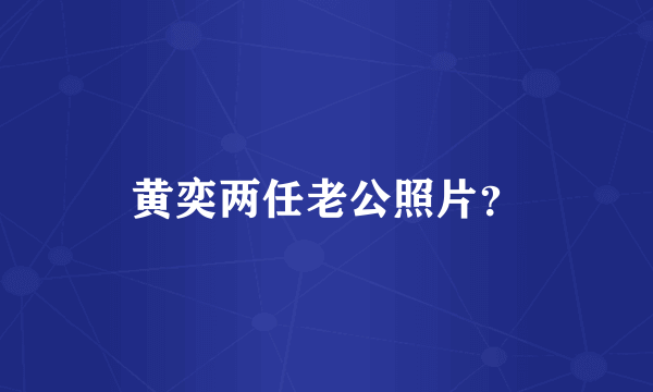 黄奕两任老公照片？