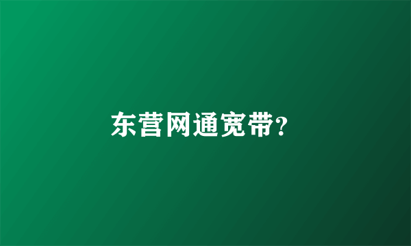 东营网通宽带？