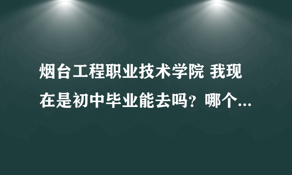 烟台工程职业技术学院 我现在是初中毕业能去吗？哪个学校每个周都星期吗？ 谢谢帮我吧