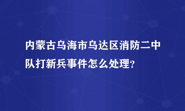 内蒙古乌海市乌达区消防二中队打新兵事件怎么处理？