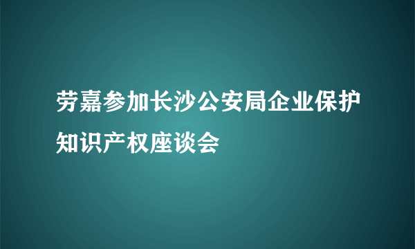 劳嘉参加长沙公安局企业保护知识产权座谈会