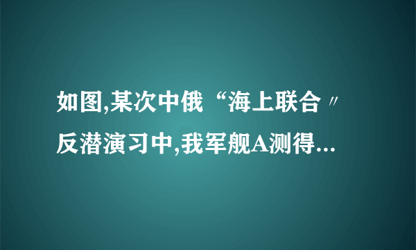 如图,某次中俄“海上联合〃反潜演习中,我军舰A测得潜艇C的俯角为30。.位于军舰 A正上方1000米的反潜直升机B侧得潜艇C的俯角为68。.试根据以上数据求出潜艇C离 开海平面的下潜深度.(结果保留整数.参考数据:sin680=0.9, cos68°«0.4, tan68°«2.5, 小