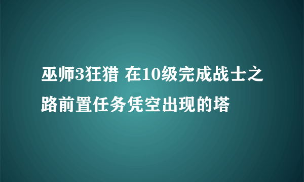 巫师3狂猎 在10级完成战士之路前置任务凭空出现的塔