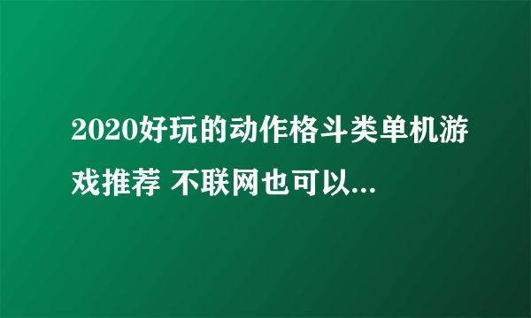 2020好玩的动作格斗类单机游戏推荐 不联网也可以尽情战斗