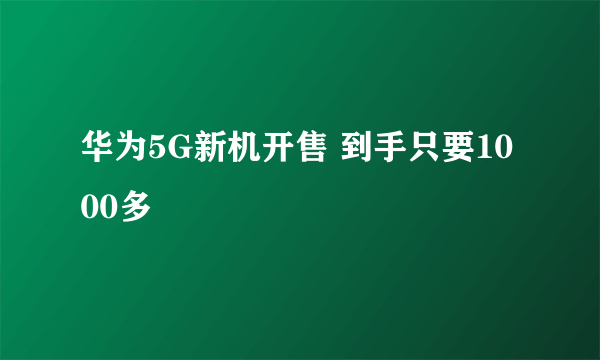 华为5G新机开售 到手只要1000多