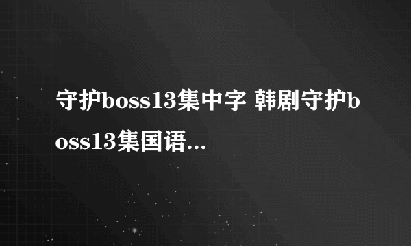 守护boss13集中字 韩剧守护boss13集国语版 守护boss中文版第13集下载