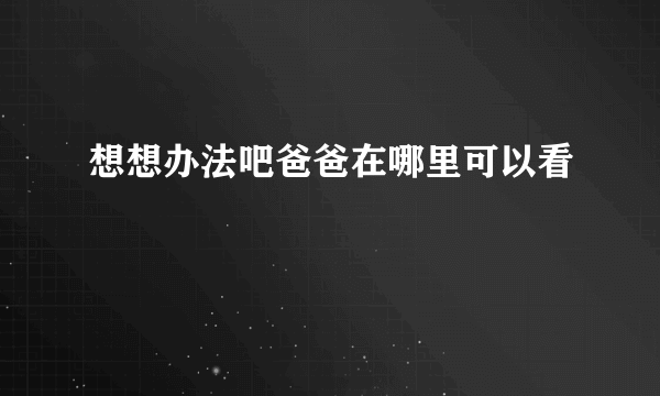 想想办法吧爸爸在哪里可以看