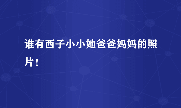 谁有西子小小她爸爸妈妈的照片！