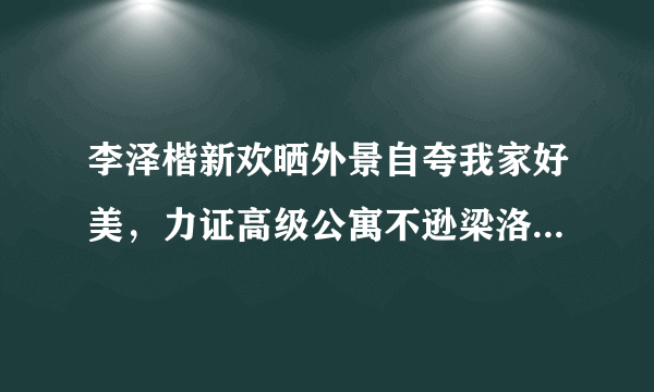 李泽楷新欢晒外景自夸我家好美，力证高级公寓不逊梁洛施豪宅。你怎么看？