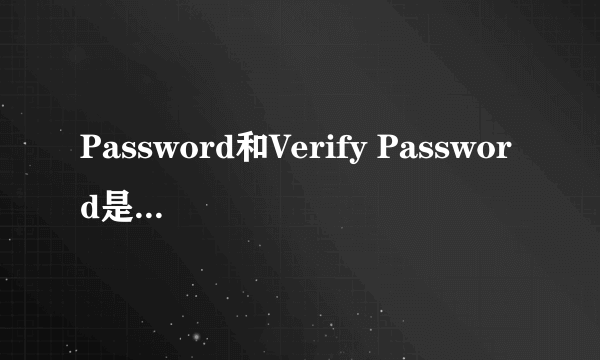 Password和Verify Password是什么意思