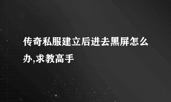 传奇私服建立后进去黑屏怎么办,求教高手