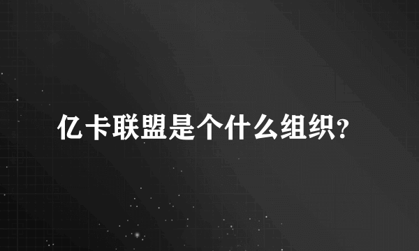 亿卡联盟是个什么组织？