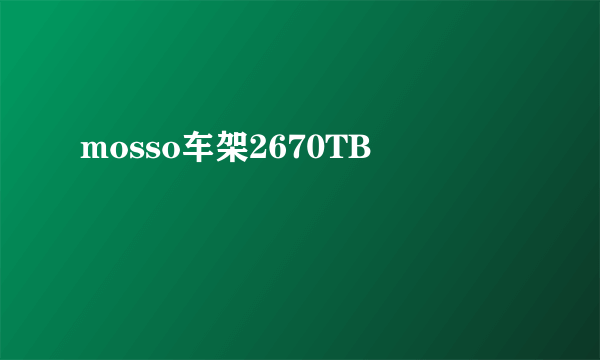 mosso车架2670TB