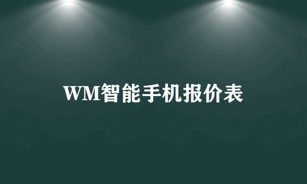 WM智能手机报价表