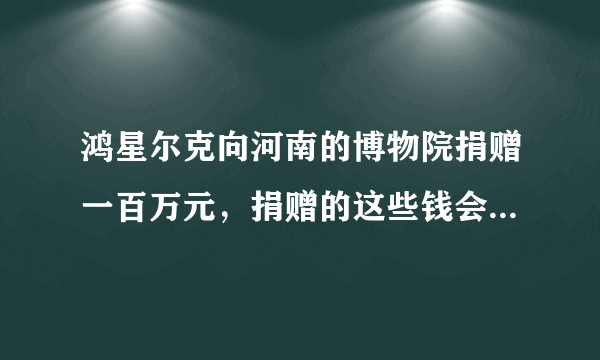 鸿星尔克向河南的博物院捐赠一百万元，捐赠的这些钱会被用来干什么？