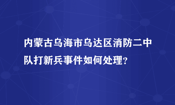 内蒙古乌海市乌达区消防二中队打新兵事件如何处理？