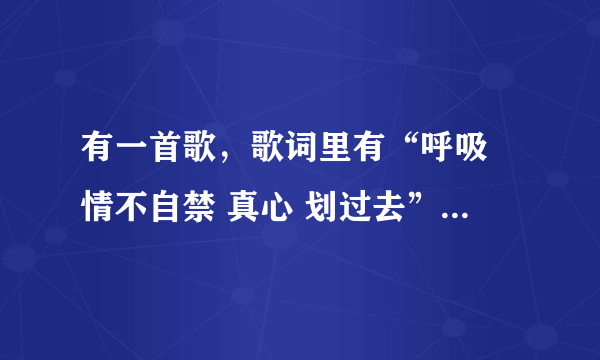 有一首歌，歌词里有“呼吸 情不自禁 真心 划过去”，女生唱的，怎么也想不起来，有大佬知道吗？