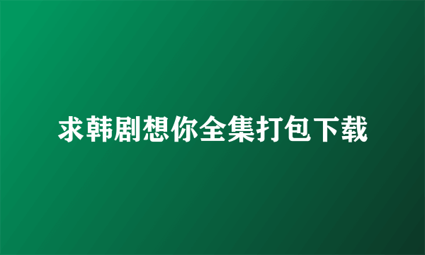 求韩剧想你全集打包下载