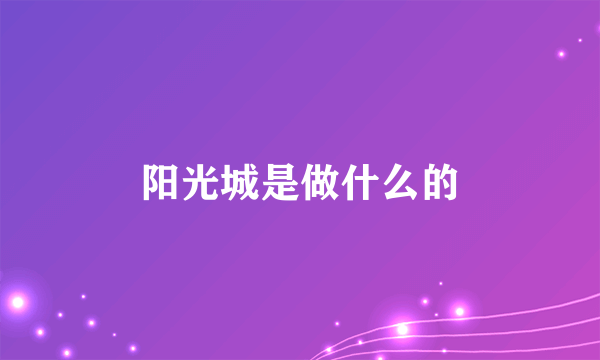 阳光城是做什么的