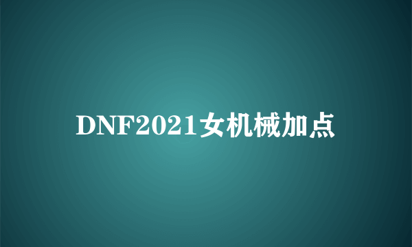 DNF2021女机械加点