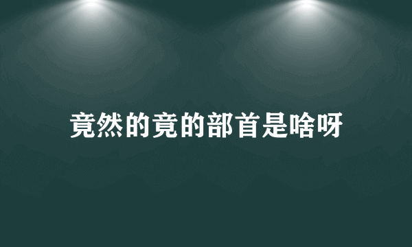 竟然的竟的部首是啥呀