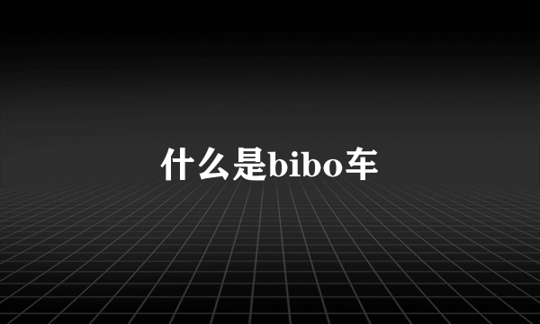 什么是bibo车