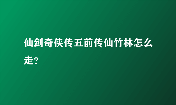 仙剑奇侠传五前传仙竹林怎么走？