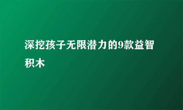 深挖孩子无限潜力的9款益智积木