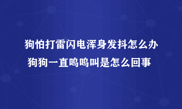 狗怕打雷闪电浑身发抖怎么办 狗狗一直呜呜叫是怎么回事