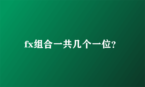 fx组合一共几个一位？