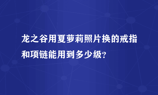 龙之谷用夏萝莉照片换的戒指和项链能用到多少级？