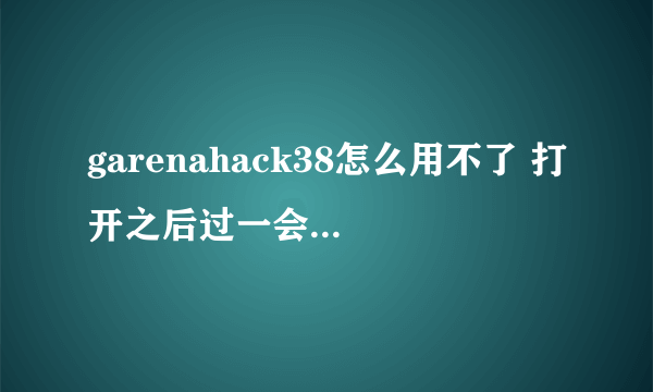 garenahack38怎么用不了 打开之后过一会就会自动跳掉 然后魔兽也打不开了