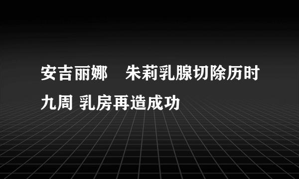 安吉丽娜・朱莉乳腺切除历时九周 乳房再造成功