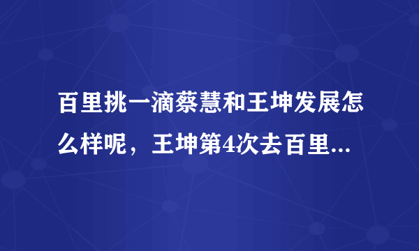 百里挑一滴蔡慧和王坤发展怎么样呢，王坤第4次去百里挑一地视频谁有？说下地址谢谢