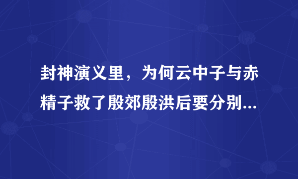 封神演义里，为何云中子与赤精子救了殷郊殷洪后要分别收为徒？