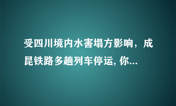 受四川境内水害塌方影响，成昆铁路多趟列车停运, 你怎么看？