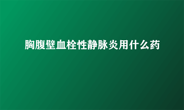 胸腹壁血栓性静脉炎用什么药