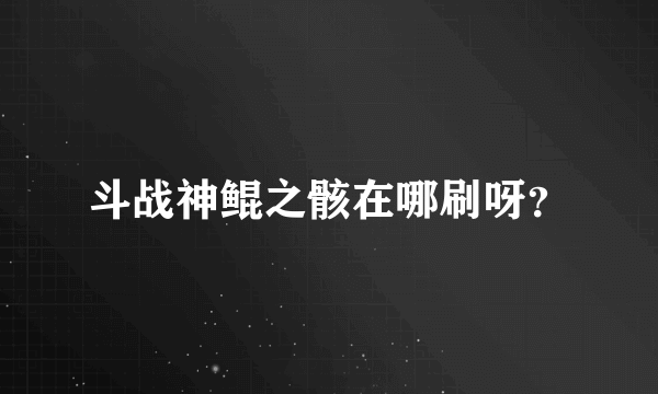 斗战神鲲之骸在哪刷呀？