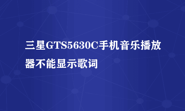 三星GTS5630C手机音乐播放器不能显示歌词