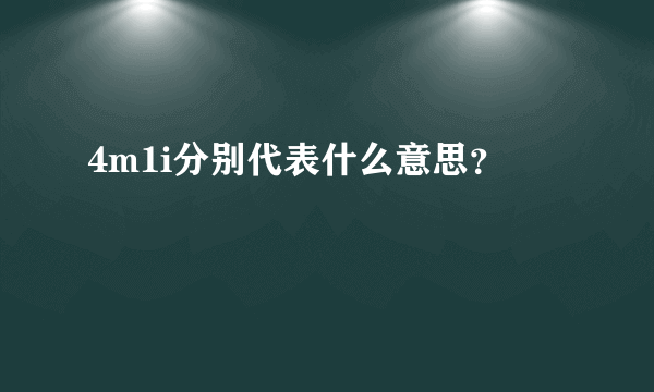 4m1i分别代表什么意思？