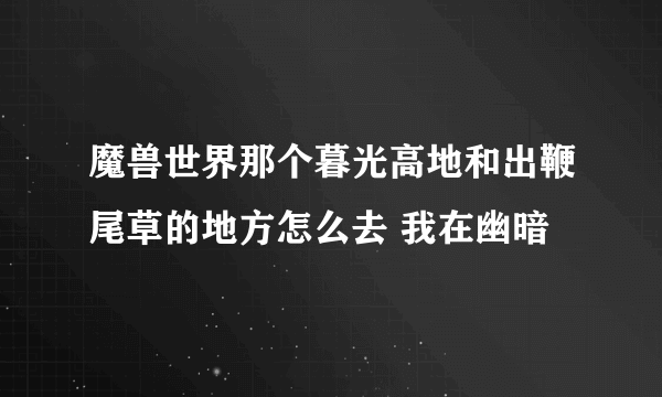 魔兽世界那个暮光高地和出鞭尾草的地方怎么去 我在幽暗